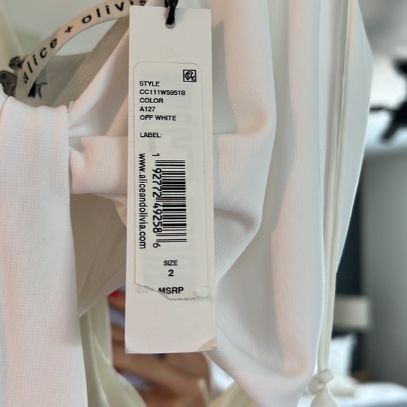 Alice & Olivia - Havana Cut-Out; Midi Dress (in off-white) Brand New w. Tags - Picture 13 of 13